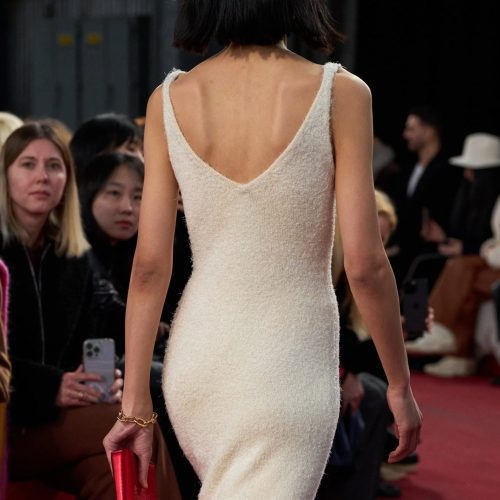 back of downs dress white