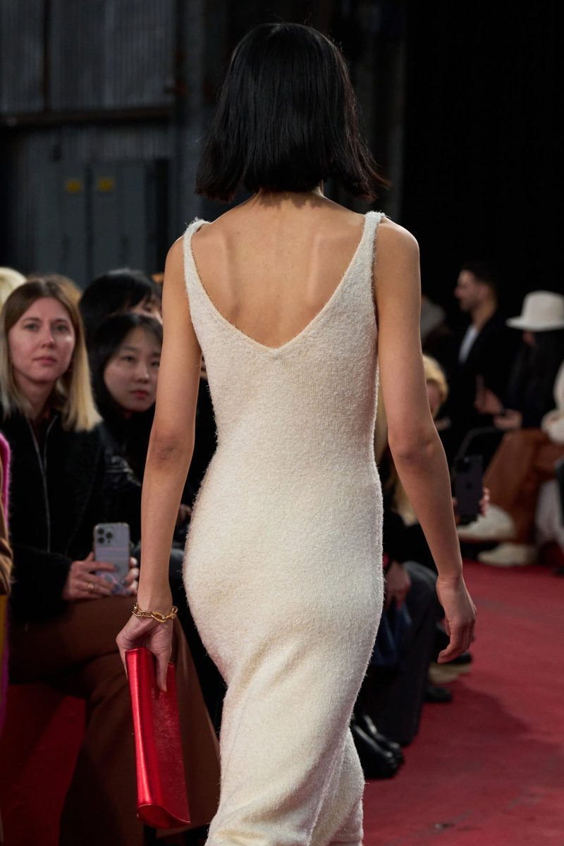 back of downs dress white