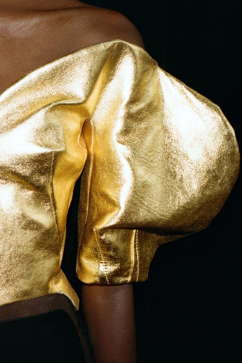 detail of gold dress